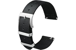 Anbeer Cinturino in nylon a sgancio rapido in due pezzi con passante in metallo, cinturino in nylon intrecciato a doppio strato