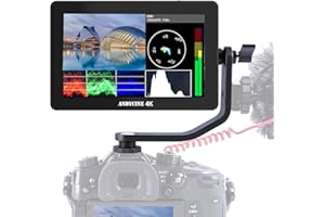 ANDYCINE A6 Plus V2 Touchscreen Kamera Monitor, 5,5-Zoll-3D-LUT mit Typ C-Anschluss, 1920 x 1080 IPS-Unterstützung 4K-HDMI-EIN- / Ausgang mit Kipparm- und Ausgangsausgangswellenform, Vektorskop