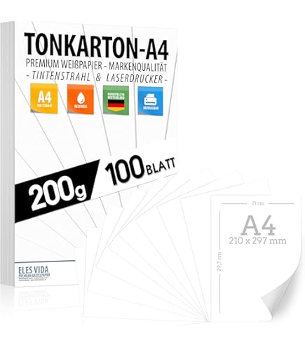 Carta A4 Spessa 250 G/m² - 125 Fogli Per Stampante, Fotocopie E Ufficio, Non Trapassa Il Colore - Foto 9