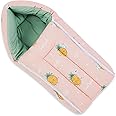 Haus & Kinder Cotton Poplin 3 in 1 Baby Carry Nest Cum Sleeping Bag-Perfect Size for Your Baby 67*30Cm, Portable baby Sleeping Nest Blue Color, Carry Nest for new Born baby to 6 Months,Pineapple Samba
