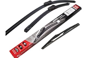 HQ Automotive Wiper Blades for TOYOTA C-HR SUV (2016-2023) Front Rear Wipers Replacement Kit (UK version - RHD)