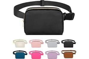 INVOOL Marsupio Uomo Donna, Marsupi alla moda, Marsupio Impermeabile Sportivo con Cintura Regolabile, Marsupio da Unisex per Allenamento, Corsa, Viaggi, Escursionismo, Campeggio (Nero)