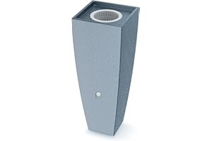 YourCasa PureFlow Récupérateur d'eau de pluie, 100 l, avec filetage en métal et panier filtrant, résistant au gel, en plastique, gris