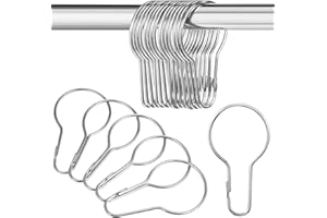 ‎HEALIFTY Healifty 20pcs Vorhangring mit Clips Edelstahl Vorhangclips öffnete Gardinenringe Vorhangklammer für Vorhang Duschvorhang Gardinenhaken (Silberr)