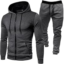Survêtement Homme 2 Pièces - Sweat à Capuche Zippé & Pantalon Jogging - Ensemble Sport Décontracté Coton Doux - 4