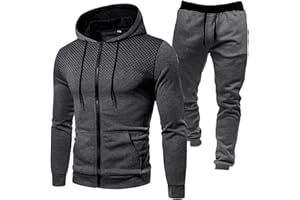 NTRIUQJ Tenue Sport Homme DéContracté Hooded Survetement Sport Ensemble Doux Chic VêTement Complet Full Zip Sweat à Capuche et Pantalon et Fall Jogging Homme Ensemble Training Homme Complet Pas Cher