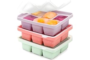 Nelbons 3Pcs Ice Cube Tray,Easy-Release Silicone Large Ice Moulds with Removeable Lids,Perfect for Chilled Drinks,Freezer,Baby Food,Whiskey and Cocktail, BPA Free (PPG) (lzh) BG-FZL (1, 3Pack)