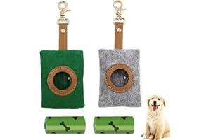 LZYKJGS 2 Pièces Distributeur Sac pour Chiens, Distributeur Sac a Crottes Chien, Distributeur de Sacs à Déjections, pour Promener Le Chien, Courir, randonnée(Vert, Gris)