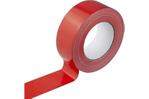 NDR London Duct Tape, Gaffer Tape, Gaffa Tape, 48mm x 45M, Strong Duct Heavy Duty Adhesive Cloth, Super Sticky And Waterproof Gaffa, Carpet (1, Red)