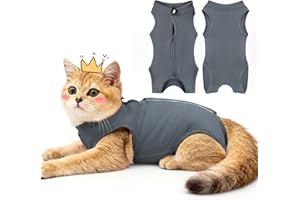 MELLIEX Body pour Chat Post Opératoire Stérilisation, Combinaison de Stérilisation Chat Anti Léchage,Gilet de Récupération pour Période de Sevrage, Blessures Cutanées