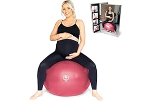 BABYGO® Pelota de Parto para Embarazo, Maternidad, Trabajo de Parto y Yoga + Nuestro Libro de Embarazo de 100 páginas, Ejercicio