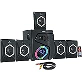 Tronica Cowin Series 5.1 Home Theatre Bluetooth Speaker Multimedia System with FM Stereo, USB/SD/MMC/AUX Function & Vivid Light Effects | Sound System