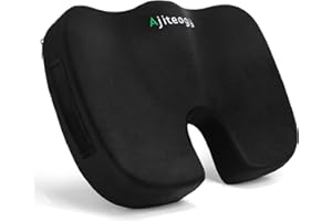 Ajiteogy - Cojin coxis con Espuma viscoelástica para Silla de Oficina, Silla de Ruedas, Cojin de Coche para ciática, hemorroides, Alivio del Dolor de Espalda