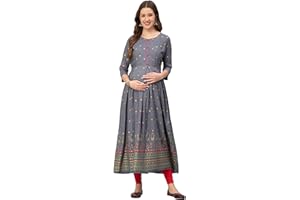 CEE 18 Cotton Rayon A-Line Flaired Maternity Feeding Kurti for Women with Zippers | Maternity Dress for Pre and Post Pregnanc