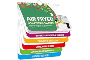 Gehanico Air Fryer Cheat Sheet Magnets Cooking Guide Booklet Air Fryer Cooking Guide Magnetic Sheet Cooking Times Chart Air Fryer Accessories Oven Cooking Pot Temp Guide (Air Fryer)