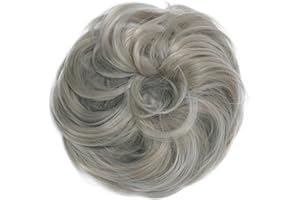 CAISHA Haarteil Haargummi Chloe Hochsteckfrisuren Voluminös Gewellt Unordentlich Kunstfaser DM13cm Grau G42B
