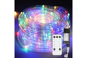 Jopassy 20M LED Tube Lumière lumineux, LED Tubes lumineux Extérieur et Intérieure,Étanche IP65 Ruban,RGB 220 V éclairage, avec Télécommande, Pour Fête de Noël, Les Jardins, Maisons, Extérieur