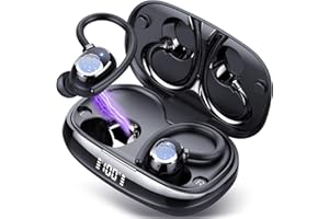 Tukio Auriculares Inalambricos Deportivos, Auriculares Bluetooth 5.4,HiFi Estéreo con 4HD Micro y Cancelacion Ruido ENC, 80H con LED Pantalla, IP7 Impermeable, Cascos Inalambricos in Ear Running