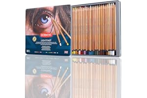 Derwent Lightfast - Set de 24 Crayons de Couleur, Mines Rondes Solides 4 mm, Texture Crémeuse, pour Dessin & Coloriage, Qualité Professionnelle (2302720)