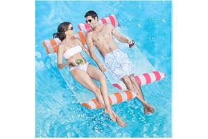 YI'ANTAI Multi Usage Flottantes Hamac, 2 Pièces Hamac Gonflable pour Piscine, Flotteur Gonflable Piscine 4 -en-1Flottant avec Pompe à Air Multi-Usage Pliable Flottantes Hamac