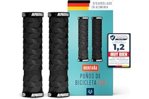 Alphatrail Puños MTB Leo I Amortiguación optimizada para senderos de MTB difíciles I Fuerte Montaje de Double Lock-On para el Manillar de Ø 22mm I duraderos un Compuesto y Caucho ecológico