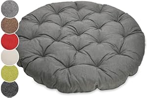 sunnypillow Polster für Papasansessel - rund Durchmesser 120 cm Dicke 15cm, UV - beständig wasserdicht Outdoor/Indoor - Bodenkissen Kissen für Gartenmöbel - Sitzauflage Auflage für Papasan - Grau