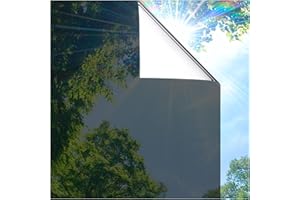 Beautysaid One Way Window Film Privacy: Sunlight Blocking Window Film Reflective, Heat Control Film, Anti UV Glass Film, Static Cling Window Film for Home Office(90x200cm, Black)