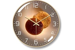 Ergocar zegar ścienny, zegar ścienny w stylu art deco, nietykający cichy nowoczesny metalowy zegar ścienny, odpowiedni do salonu, sypialni, gabinetu, biura