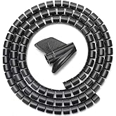 AISENS - A151-0406 - Cable Organizer IN Spiral 25MM, Black, 1.0M