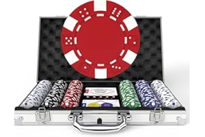 HEITOK Pokerchip-Set mit Aluminiumkoffer, 300 Stück 11,5 Gramm Pokerchips für Familienunterhaltung