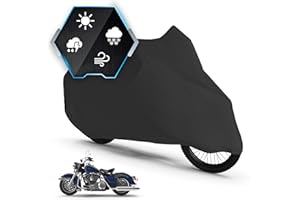 Walser Bâche Moto All Weather Basic L, bâche Moto 100% étanche Outdoor, bâche Moto Protection Toute l'année, bâche Moto, bâche Moto Accessoires Noir 250x100x130 cm