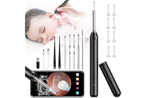 Ear Camera, DCAEMAK Ear Wax Camera, Ear Wax Remover Camera, WiFi Otoscope Ear Wax Removal Kit, Waterproof Ear Camera with 3.9MM 1080P HD Visual Lens 6 LED Lights, Wireless Ear Scope Ear Cleaner