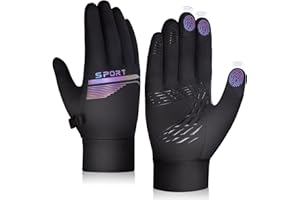 OOPOR Ciepłe rękawiczki zimowe, termiczne, rowerowe, do biegania, wiatroszczelne, do obsługi ekranów dotykowych, antypoślizgowe, UltraLight, damskie i męskie rękawiczki sportowe z polarową podszewką