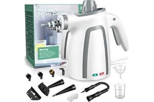 ROEJUYY Handheld Steam Cleaner, Multi-Purpose Steam Cleaner with 9 Accessories, Portable Steam Cleaner, 250ML Water Tank, Steam Cleaners for Kitchen, Carpet, Sofa, Car Seats to Remove Stains(UK Plug)