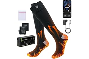 Minthouz Heated Socks for Men & Women | 4 Heat Settings with APP Control, 7.4V 3000mAh Thermal Foot Warmer Socks, Rechargeable & Machine Washable Electric Warming Socks for Ourdoor, Skiing, Camping