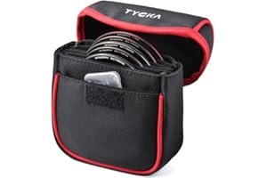 Tycka Filter Aufbewahrung, 5 Taschenbeutel Filter Tasche für Bis Zu 86mm Runde Filter, Herausnehmbares Innenfutter und Wasserbeständiges und Staubdichtes Design, Schwarz
