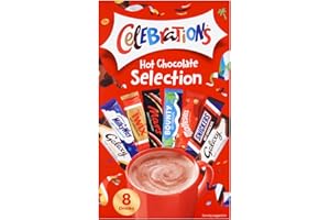 Celebrations Hot Chocolate Sachets 25g x 8 | Hot Chocolate Gift Set Featuring Galaxy, MilkyWay, Twix, Mars, Bounty, Maltesers, Snickers and Galaxy Caramel (Pack of 1)