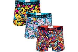 OddBalls Mens Boxers Multipack – 3 Classic Fit Cotton Boxer Shorts, Underwear with Elastic Waistband – Breathable, Soft Mens Boxer Briefs
