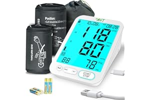 Nature Therapy Blood Pressure Monitor for Home Use Upper Arm, 2 Size Cuffs M/L 9-17'' and XL 13-21'', 4.7 Inch Large Backlit Display Screen, 2 x 500 Sets Memory, USB Cable 4 AAA Batteries