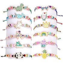 Set 12 Braccialetti Amicizia Unicorno - Braccialetti Regolabili Fatto A Mano Per Feste Bambine, Compleanno - Foto 9