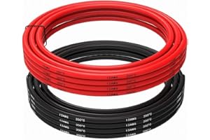 Gruiqrd 12 Gauge Silicone Wire 19.6 Feet (9.8 Feet Black and 9.8 Feet Red) Soft and Flexible Low Impedance,12 AWG Silicone Wire 680 Strands of 0.08 mm Copper Wire for RC Car, Drone, Airplane Battery
