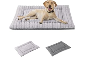IEUUMLER FC014 Lit réversible et lavable en peluche douce de qualité supérieure pour chiens et chats de toutes tailles (gris, L 91,4 x 58,4 cm)