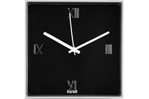 Kartell Tic und Tac Uhr, Plastik, schwarz, 30 x 30 cm