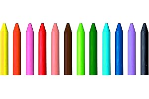 Jovi - Pastelli a cera Rotondi, Confezione da 12 Cere, Colori Assortiti, Tratto liscio e uniforme, Resistenti e ad alte prestazioni, Senza Glutine (980/12)