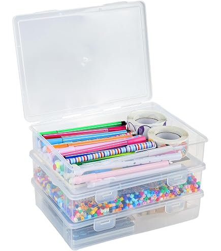 JIEHIN 8er Set Durchsichtige Stifteboxen Mit Deckel Und Schnappverschluss – 19x9x6cm, Aufbewahrung Für Stifte, Bürobedarf, Kosmetik, Bastelmaterial