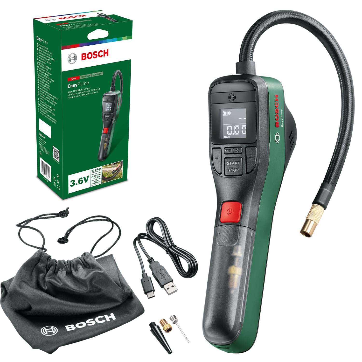 Bosch elektrische Fahrradpumpe/Luftpumpe/Mini Kompressor EasyPump