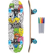 Xootz Kids Sketch Ya Deck, Colour In Skateboard for Beginners