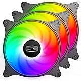 CP3 Case Fans 120mm 3-Pin Fixed Color High Performance PC Fans Low Noise LED Case Fan with Hydraulic Bearing for Gaming Compu
