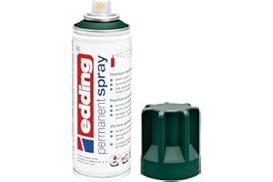 edding 5200 spray permanent - vert mousse mat - 200 ml - peinture acrylique pour peindre ou décorer verre, métal, bois, céramique, plastique, toile - peinture acrylique en aérosol