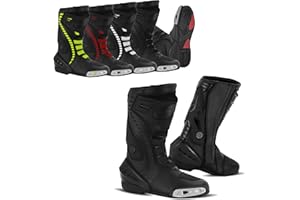 SUPER BIKERS Motorcycle Rider Boots Leather Waterproof Racing Shoes Men's Motorbike Touring CE Armour Leather Boot Green